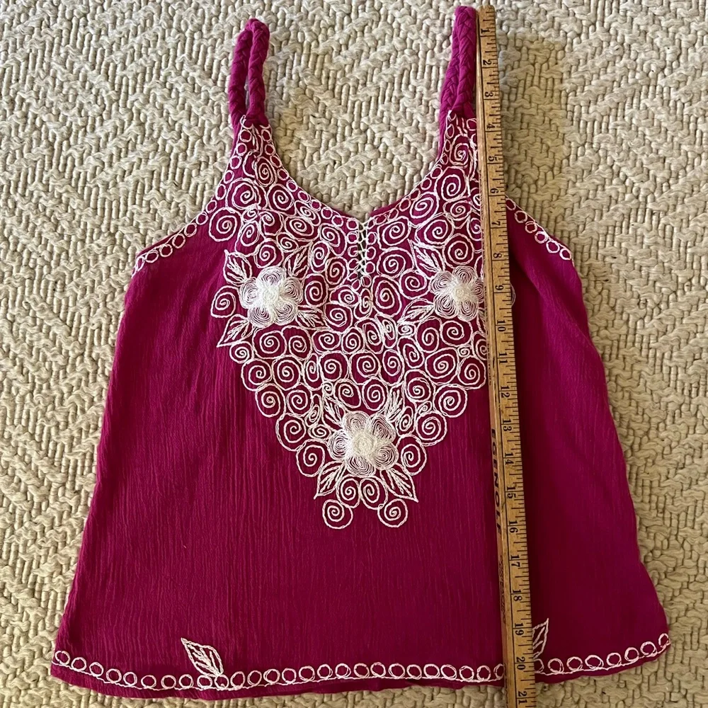 Boho Embroidered Tank Top Cami - Picture 7 of 7